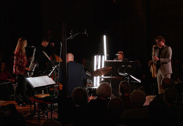 Man with a clarinet. Photo.