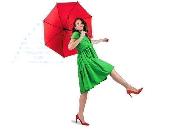 Kvinna som ler. Fotografi.