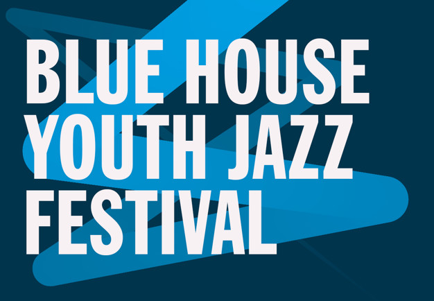 Logotyp Blue House Youth Jazz Festival. Illustration.